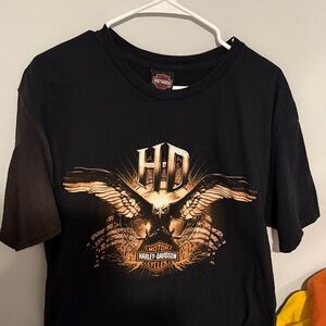 Harley-Davidson Black and Gold Eagle T-Shirt